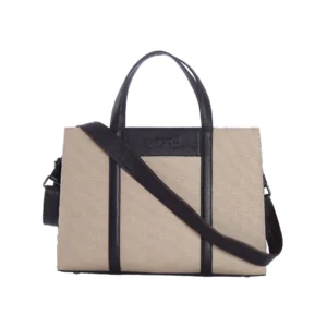 Genuine Leather With Coated Canvas Ladies bag